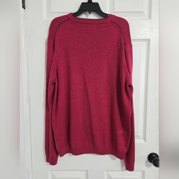 Tommy Hilfiger Vintage Knitted Sweater Unisex XL Retro 90s Y2K Dark Pink Cotton - Picture 2 of 12